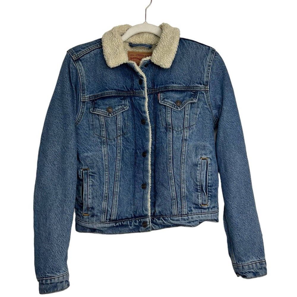Levi's Women's Ex-Boyfriend Sherpa Trucker Jacket Sm Western Cowgirl Yellowstone